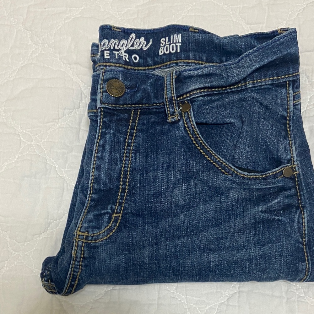 Wrangler Retro Dark Blue Slim Bootcut Jeans